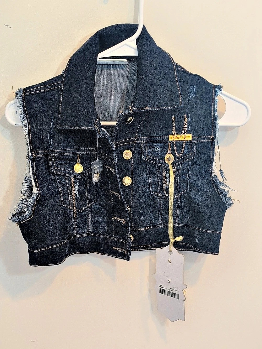 Sweet Look Denim Vest in Blue Size Small NWT